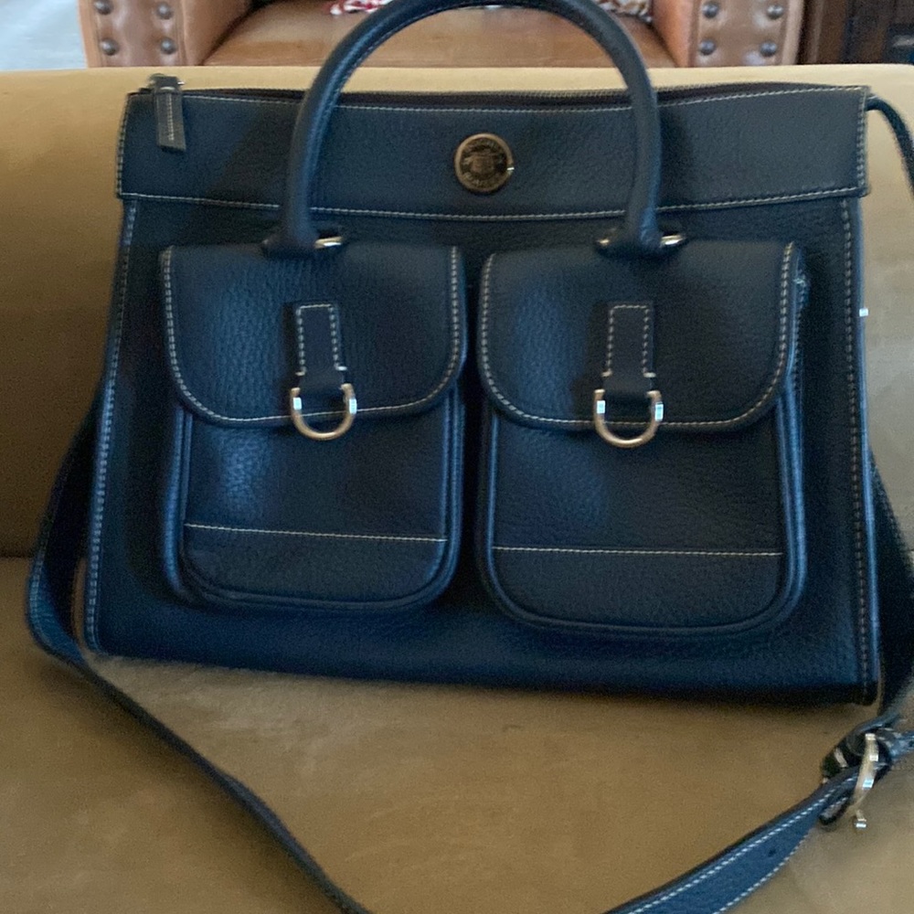 Dooney Bourke large tote navy blue leather